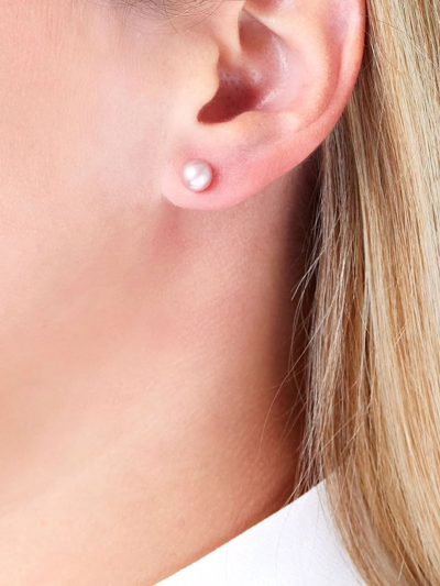 Yoko London 18kt Yellow Gold Classic 6mm Freshwater Pearl Stud Earrings In Gold