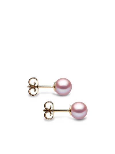 Yoko London 18kt Yellow Gold Classic 6mm Freshwater Pearl Stud Earrings In Gold