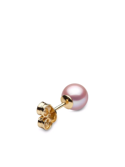 Yoko London 18kt Yellow Gold Classic 6mm Freshwater Pearl Stud Earrings In Gold