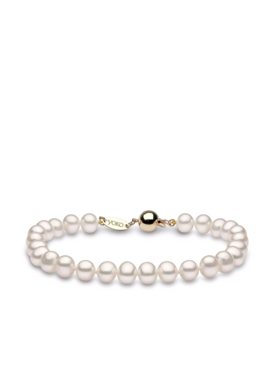 Shop Yoko London 18kt Yellow Gold Classic 6mm Freshwater Pearl Bracelet