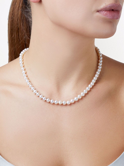 Yoko London 18kt Yellow Gold Classic 8mm Freshwater Pearl Necklace In Gold