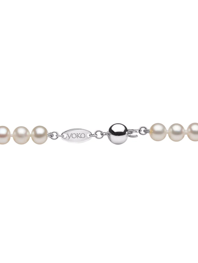 Shop Yoko London 18kt White Gold Classic 6mm Freshwater Pearl Necklace In Silber