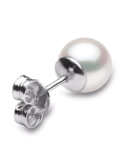 Shop Yoko London 18kt White Gold Classic 7mm Akoya Pearl Stud Earrings In Silber