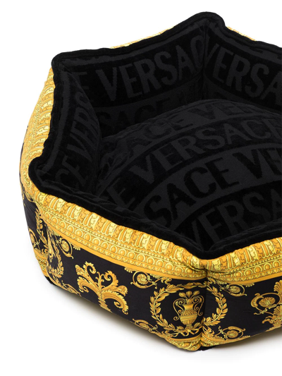 Shop Versace Small I Love Baroque Pet Bed In Schwarz