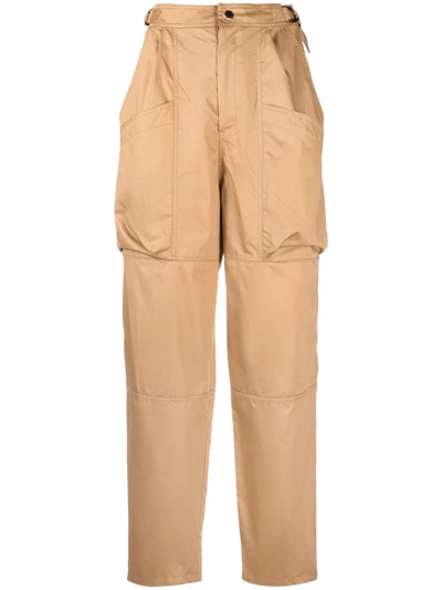 Shop Isabel Marant Ferima Cargo-pocket Tapered Trousers In Brown