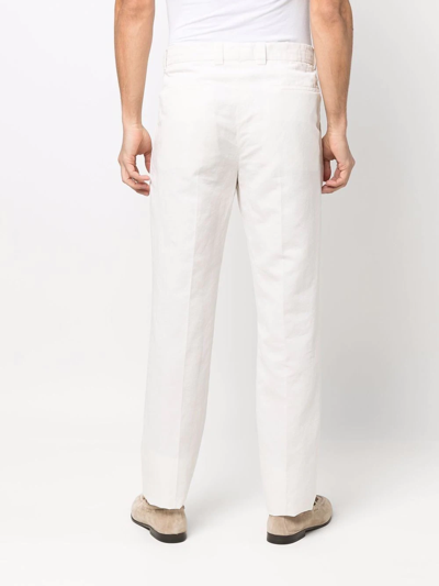 Shop Brunello Cucinelli Mid-rise Chino Trousers In Weiss