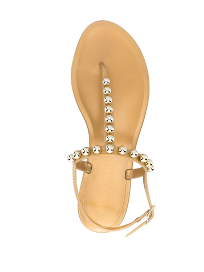 Shop Stuart Weitzman Goldie Jelly Studded Sandals