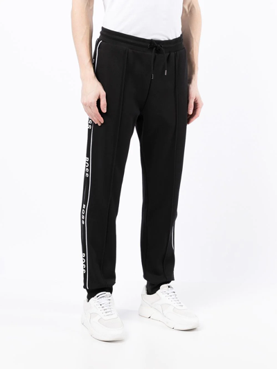 Hugo Boss Logo-print Drawstring Track Pants In Schwarz