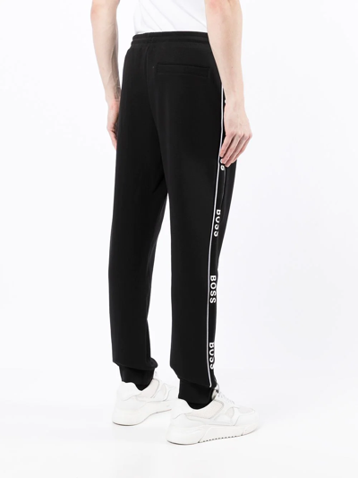 Hugo Boss Logo-print Drawstring Track Pants In Schwarz