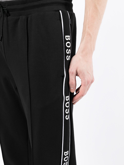 Hugo Boss Logo-print Drawstring Track Pants In Schwarz