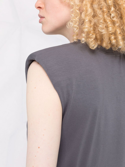 Blanca Vita Sleeveless V-neck Top In Grau