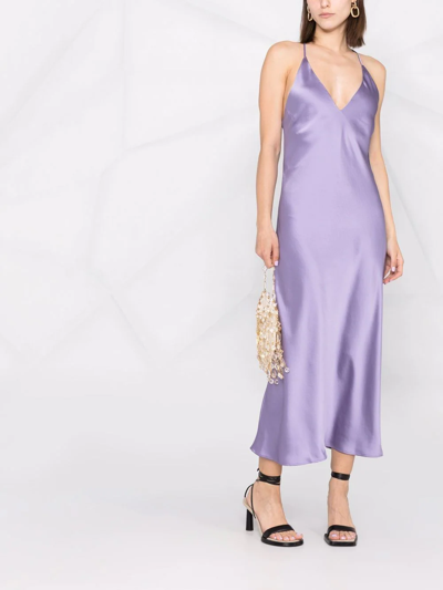 Shop Blanca Vita V-neck Strappy Dress In Violett