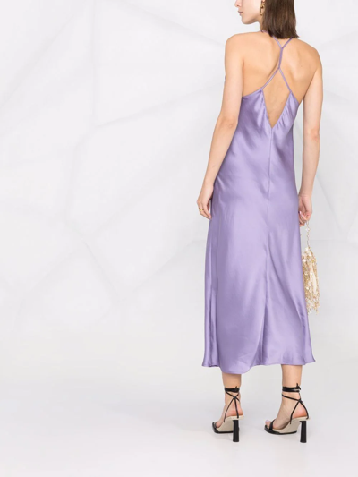Shop Blanca Vita V-neck Strappy Dress In Violett