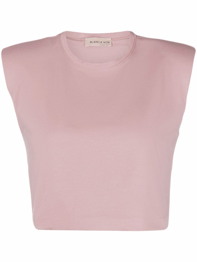 Shop Blanca Vita Sleeveless Crop Top In Rosa