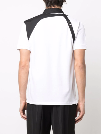 Shop Alexander Mcqueen Buckle-detail Polo Shirt In Weiss