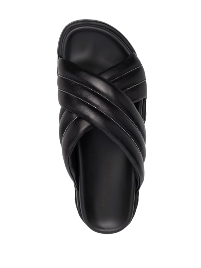 Shop Fabiana Filippi Quilted Leather Sandals In Schwarz