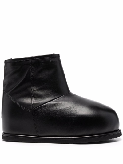 Amina Muaddi Heidi Leather Ankle Boots In Black | ModeSens