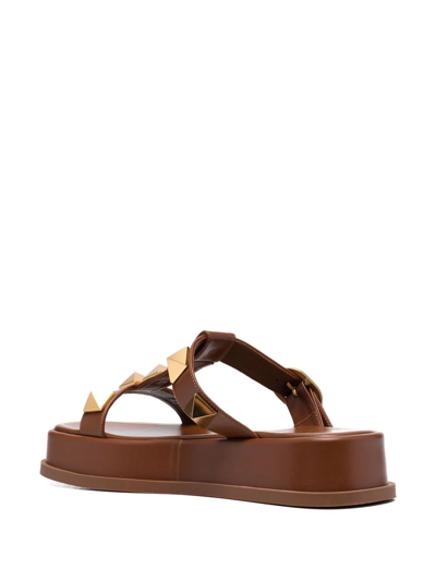Shop Valentino Roman Stud Slide Sandals In Schwarz