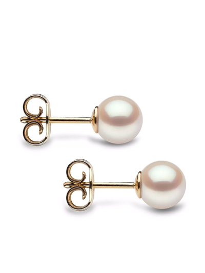 Yoko London 18kt Yellow Gold Classic 5mm Akoya Pearl Stud Earrings In Gold