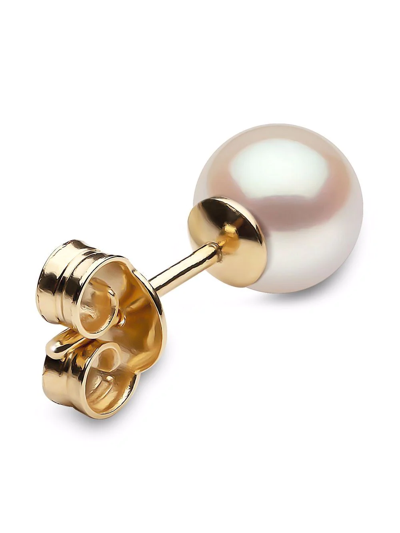 Yoko London 18kt Yellow Gold Classic 5mm Akoya Pearl Stud Earrings In Gold