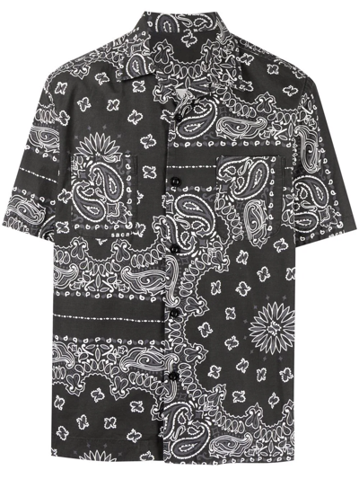 Shop Sacai Bandana Print Short-sleeve Shirt In Schwarz