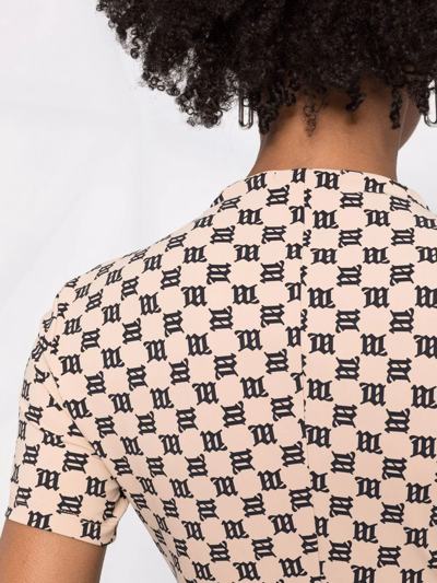 Misbhv Monogram-print T-shirt In Nude