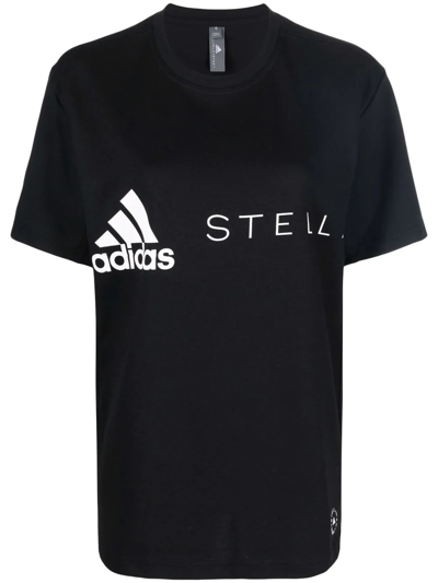 Shop Adidas By Stella Mccartney Logo-print T-shirt In Schwarz