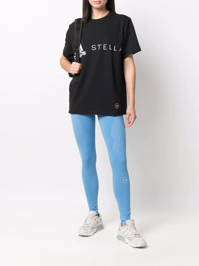 Shop Adidas By Stella Mccartney Logo-print T-shirt In Schwarz