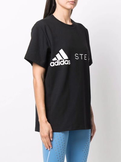 Shop Adidas By Stella Mccartney Logo-print T-shirt In Schwarz