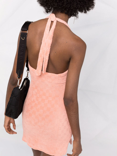 Shop Misbhv Monogram-pattern Towel Dress In Rosa
