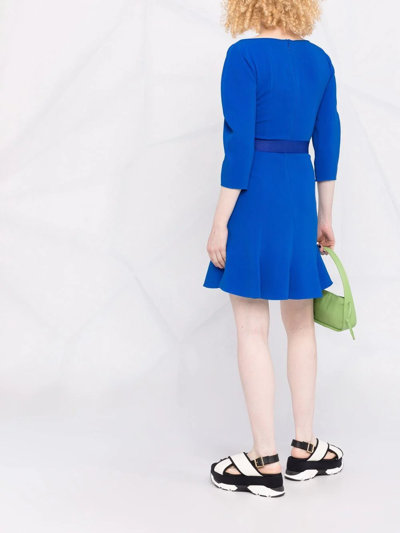 Shop Stella Mccartney Puff-sleeve Belted Dress In Blau