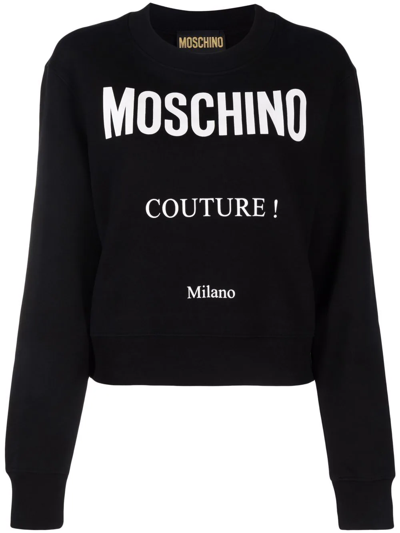 Shop Moschino Logo-print Sweatshirt In Schwarz