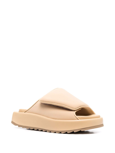 Gia Borghini Touch Strap Chunky Slides In Nude