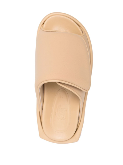 Gia Borghini Touch Strap Chunky Slides In Nude