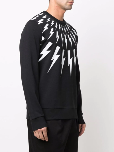 Shop Neil Barrett Thunderbolt-print Sweatshirt In Schwarz