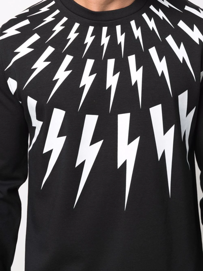 Shop Neil Barrett Thunderbolt-print Sweatshirt In Schwarz