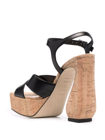 Shop Si Rossi 90mm Sculptued-heel Platform Sandals In Schwarz