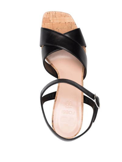 Shop Si Rossi 90mm Sculptued-heel Platform Sandals In Schwarz