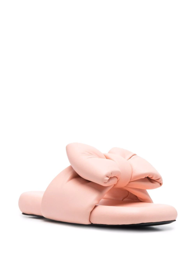 Shop Off-white Extra Padded Bow Slides In Rosa