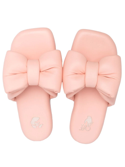 Shop Off-white Extra Padded Bow Slides In Rosa