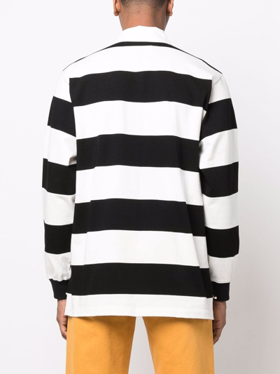 Shop Etro Cotton Long Sleeve Polo Shirt In Black
