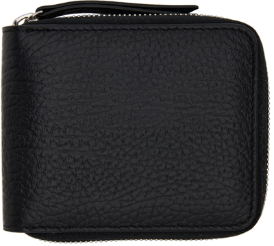 Shop Maison Margiela Black Medium Zip-around Wallet In T8013 Black