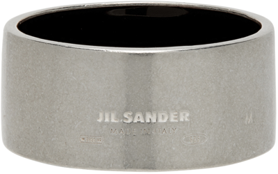 Shop Jil Sander Silver & Brown Light Ring In 218 - Antique Brown