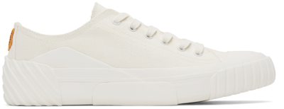 Shop Kenzo White Crest Low Sneakers In 01 - White