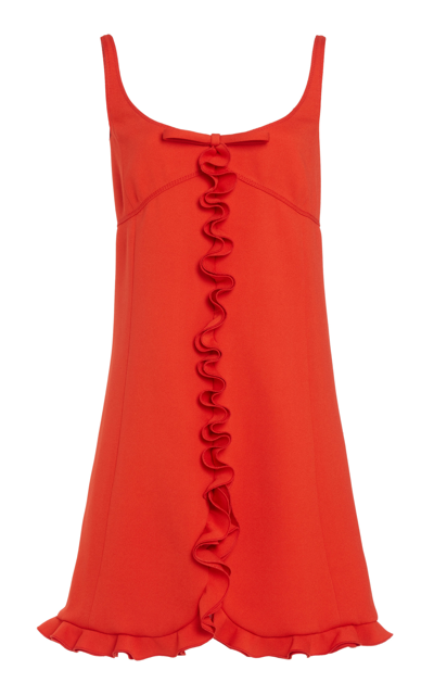 Shop Giambattista Valli Women's Ruffled Crepe Mini Dress In Red