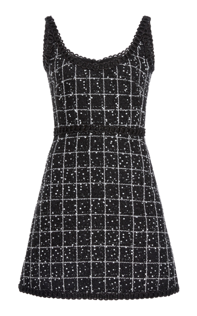 Shop Giambattista Valli Women's Boucle Mini Dress In Black,white