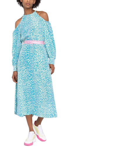 Shop Stella Mccartney Women's Light Blue Silk Dress