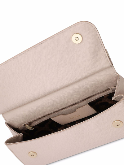 Shop Dolce & Gabbana Medium Sicily Leather Top-handle Bag In Pink
