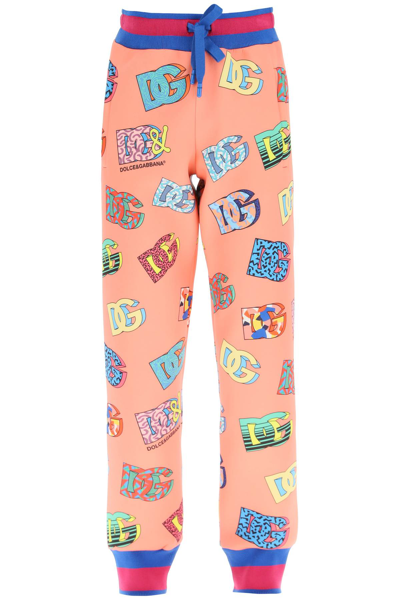 Shop Dolce & Gabbana Dg Print Jogging Pants In Mixed Colours