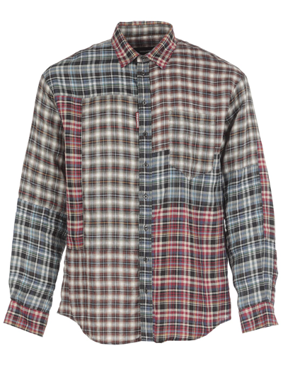 Shop Dsquared2 Patchwork Shirt In Mix Of Colors
